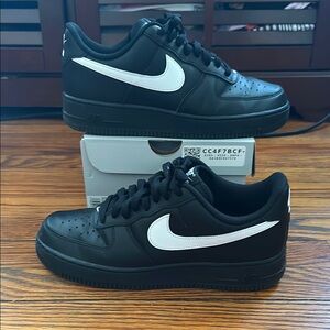 Nike Air Force 1 Black with White Swoosh